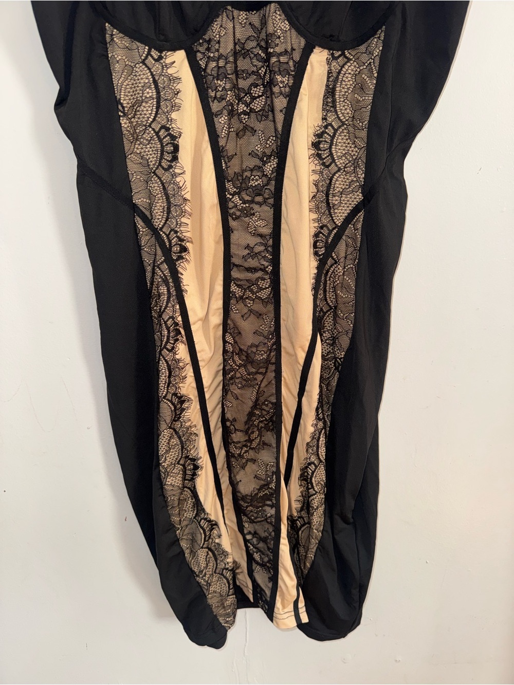 SHEIN SXY Plus Contrast Lace Bodycon Dress Size 2X NEW - Picture 3 of 6